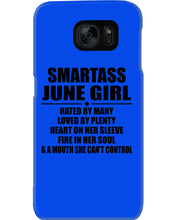 Load image into Gallery viewer, Birthday Gift For Smartass June GirlHeart On Her Sleeve Phone case