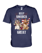 Load image into Gallery viewer, Keep America Great Yorkshire Terrier Gift For Dog Lovers Guys V-Neck