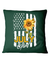 Load image into Gallery viewer, Birthday Gift For July Girl American Flag With Sunflower Pillow Cover