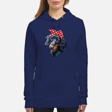 Load image into Gallery viewer, Dachshund Mom With Polka Dots Hair Red Bow Gift For Dog Lovers Hoodie