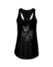 Load image into Gallery viewer, Cat In Your Front Pocket Perfect Gift For Friends Who Loves Cat Ladies Flowy Tank