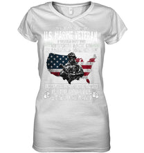 Load image into Gallery viewer, I Am A US Marine Veteran If America Needed Me Gift Ladies V-Neck