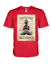 Load image into Gallery viewer, I'm Mostly Peace Love And Light Yoga Gift For Yoga Lovers Guys V-Neck