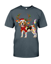 Load image into Gallery viewer, Beagle Gorgeous Reindeer Xmas Lights Gift For Dog Lovers Guys Tee