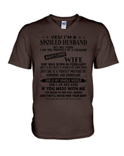 Load image into Gallery viewer, I'm A Spoiled Husband But Not Yours - Awesome Wife Who Was Born In February Guys V-Neck