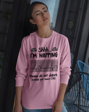Load image into Gallery viewer, Cute Coffee Cup Shh I’m Napping Please Do Not Disturb Gift For Nurse Unisex Long Sleeve