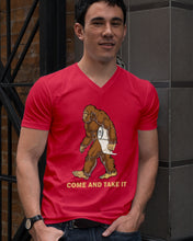 Load image into Gallery viewer, Bigfoot Come And Take It Simple Custom Design Guys V-Neck
