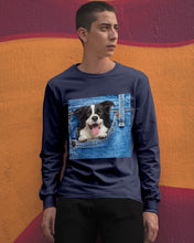 Load image into Gallery viewer, Border Collie In Denim Pocket Gift For Dog Lovers Unisex Long Sleeve