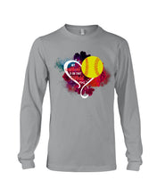 Load image into Gallery viewer, Lovely Phone Case My Heart Is On Field Gift For Softball Lovers Unisex Long Sleeve
