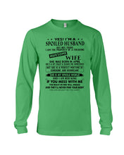 Load image into Gallery viewer, A Spoiled Husband Of April Freaking Awesome Wife Trending For Birthday Gift Unisex Long Sleeve
