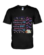 Load image into Gallery viewer, Butterflies When I Miss You I Just Have To Look Inside My Heart Gift For Lover Guys V-Neck