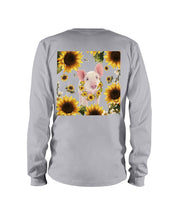 Load image into Gallery viewer, Beautiful Pig With Sunflowers Gift For Pig Lovers Unisex Long Sleeve