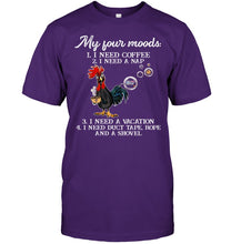 Load image into Gallery viewer, I Need Coffee A Nap A Vacation Duct Tape Hope And A Showel Guys Tee