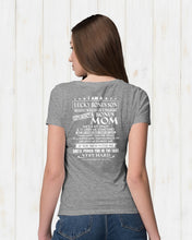 Load image into Gallery viewer, I Am A Lucky Bonus Son Because I'm Raised By A Freaking Awesome Mom Ladies Tee