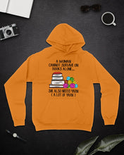 Load image into Gallery viewer, A Woman Cannot Survive On Book Alone She Also Needs Yarn Trending Hoodie
