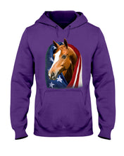 Load image into Gallery viewer, Horse Covered Into USA Flag Meaningful Gift For Men Hoodie