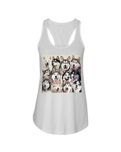 Load image into Gallery viewer, Many Love Husky Siberian On Phone Case Gift For Husky Lovers Ladies Flowy Tank