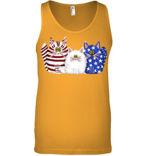 Load image into Gallery viewer, Three Cute Cats And US Flag Gift For Cats Lovers Unisex Tank Top