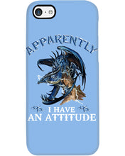 Load image into Gallery viewer, Apparently I Have An Attitude Blue Dragon Phone case
