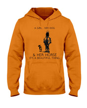 Load image into Gallery viewer, A Girl Her Dog Her Horse It's A Beautiful Thing Hoodie