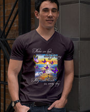 Load image into Gallery viewer, Butterfly Sunset On Beach Those We Love Don't Go Away Gift For Lover Guys V-Neck