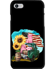 Load image into Gallery viewer, Black Phone Case With Pig Sunflower Gift For Pig Lovers Phone case