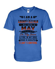 Load image into Gallery viewer, I'm A Grumpy Old Man I Was Born In May With My Heart Guys V-Neck
