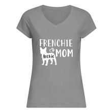Load image into Gallery viewer, Frenchie Archie Mom Special Custom Design For Personalized Name Ladies V-Neck