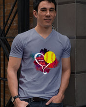 Load image into Gallery viewer, Lovely Phone Case My Heart Is On Field Gift For Softball Lovers Guys V-Neck