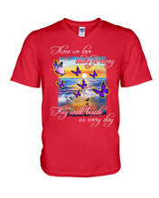 Load image into Gallery viewer, Butterfly Sunset On Beach Those We Love Don't Go Away Gift For Lover Guys V-Neck
