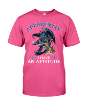Load image into Gallery viewer, Apparently I Have An Attitude Blue Dragon Guys Tee