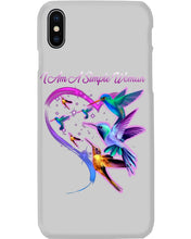 Load image into Gallery viewer, Hummingbirds Heart Shaped I Am A Simple Woman Gift For Mom Phone case