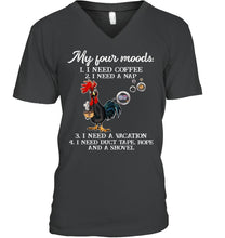 Load image into Gallery viewer, I Need Coffee A Nap A Vacation Duct Tape Hope And A Showel Guys V-Neck