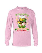 Load image into Gallery viewer, Baseball Drink Beer Day St Patrick's Day Gift For Baseball Lovers Unisex Long Sleeve