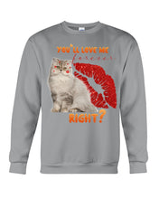 Load image into Gallery viewer, Cat With Red Lips You'll Love Me Forever Gift For Cat Lovers Sweatshirt