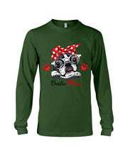 Load image into Gallery viewer, Boston Terrier With White Glasses Love Mom Gift For Dog Lovers Unisex Long Sleeve