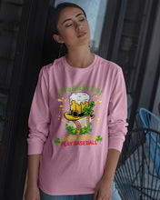 Load image into Gallery viewer, Baseball Drink Beer Day St Patrick's Day Gift For Baseball Lovers Unisex Long Sleeve