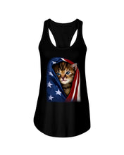 Load image into Gallery viewer, Lovely Tote Bag Cat In American Flag Gift For Cat Lovers Ladies Flowy Tank
