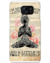 Load image into Gallery viewer, I'm Mostly Peace Love And Light Yoga Gift For Yoga Lovers Phone case