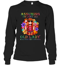 Load image into Gallery viewer, I Am Just An Old Lady Was Your First Mistake Hippie Unisex Long Sleeve