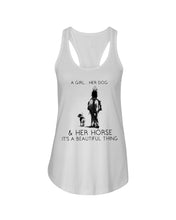 Load image into Gallery viewer, A Girl Her Dog Her Horse It's A Beautiful Thing Ladies Flowy Tank