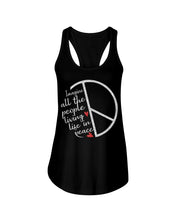 Load image into Gallery viewer, Image All The People Living Life In Peace Custom Design For Friends Ladies Flowy Tank