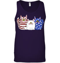 Load image into Gallery viewer, Three Cute Cats And US Flag Gift For Cats Lovers Unisex Tank Top