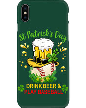 Load image into Gallery viewer, Baseball Drink Beer Day St Patrick's Day Gift For Baseball Lovers Phone case