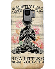 Load image into Gallery viewer, I'm Mostly Peace Love And Light Yoga Gift For Yoga Lovers Phone case