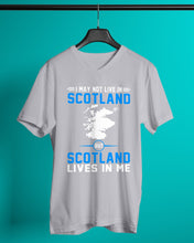 Load image into Gallery viewer, I May Not Live In Scotland But Scotland Lives In Me Custom Design Guys V-Neck