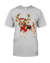 Load image into Gallery viewer, Beagle Gorgeous Reindeer Xmas Lights Gift For Dog Lovers Guys Tee