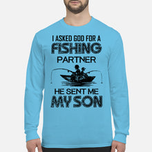 Load image into Gallery viewer, God Sent Me My Son As A Fishing Partner Special Custom Design Unisex Long Sleeve