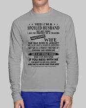 Load image into Gallery viewer, I'm A Spoiled Husband But Not Yours - Awesome Wife Who Was Born In January Unisex Long Sleeve