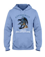 Load image into Gallery viewer, Apparently I Have An Attitude Blue Dragon Hoodie